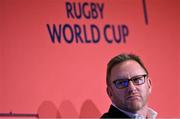 12 May 2022; World Rugby chief executive Alan Gilpin speaking during a World Rugby Cup future hosts announcement media conference at the Convention Centre in Dublin. Photo by Brendan Moran/Sportsfile