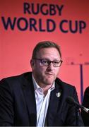 12 May 2022; World Rugby chief executive Alan Gilpin speaking during a World Rugby Cup future hosts announcement media conference at the Convention Centre in Dublin. Photo by Brendan Moran/Sportsfile