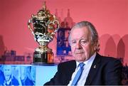 12 May 2022; World Rugby chairman Sir Bill Beaumont during a World Rugby Cup future hosts announcement media conference at the Convention Centre in Dublin. Photo by Brendan Moran/Sportsfile