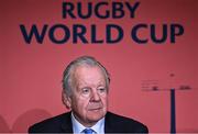 12 May 2022; World Rugby chairman Sir Bill Beaumont during a World Rugby Cup future hosts announcement media conference at the Convention Centre in Dublin. Photo by Brendan Moran/Sportsfile