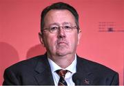 12 May 2022; USA Rugby chief executive officer Ross Young speaking during a World Rugby Cup future hosts announcement media conference at the Convention Centre in Dublin. Photo by Brendan Moran/Sportsfile