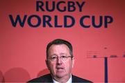 12 May 2022; USA Rugby chief executive officer Ross Young speaking during a World Rugby Cup future hosts announcement media conference at the Convention Centre in Dublin. Photo by Brendan Moran/Sportsfile