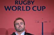 12 May 2022; Rugby Australia chief executive officer Andy Marinos speaking during a World Rugby Cup future hosts announcement media conference at the Convention Centre in Dublin. Photo by Brendan Moran/Sportsfile