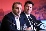 12 May 2022; Rugby Australia chief executive officer Andy Marinos, left, and Rugby Australia chairman Hamish McLennan during a World Rugby Cup future hosts announcement media conference at the Convention Centre in Dublin. Photo by Brendan Moran/Sportsfile