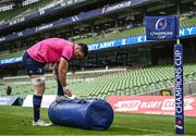 13 May 2022; James Ryan ties his lace during a Leinster Rugby captain's run at the Aviva Stadium in Dublin. Photo by Harry Murphy/Sportsfile