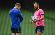 13 May 2022; Jamison Gibson-Park, right, and Luke McGrath during a Leinster Rugby captain's run at the Aviva Stadium in Dublin. Photo by Harry Murphy/Sportsfile