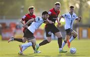 13 May 2022; Patrick Hoban of Dundalk in action against Ciarán Kelly of Bohemians during the SSE Airtricity League Premier Division match between Dundalk and Bohemians at Oriel Park in Dundalk, Louth. Photo by Ramsey Cardy/Sportsfile