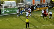 13 May 2022; Ciarán Kelly of Bohemians, 5, scores his side's first goal during the SSE Airtricity League Premier Division match between Dundalk and Bohemians at Oriel Park in Dundalk, Louth. Photo by Ramsey Cardy/Sportsfile