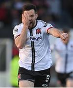 13 May 2022; Patrick Hoban of Dundalk celebrates after scoring his side's first goal during the SSE Airtricity League Premier Division match between Dundalk and Bohemians at Oriel Park in Dundalk, Louth. Photo by Ramsey Cardy/Sportsfile