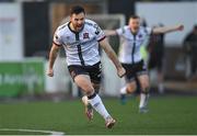 13 May 2022; Patrick Hoban of Dundalk celebrates after scoring his side's first goal during the SSE Airtricity League Premier Division match between Dundalk and Bohemians at Oriel Park in Dundalk, Louth. Photo by Ramsey Cardy/Sportsfile