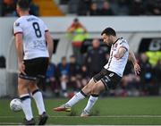 13 May 2022; Patrick Hoban of Dundalk shoots to score his side's first goal during the SSE Airtricity League Premier Division match between Dundalk and Bohemians at Oriel Park in Dundalk, Louth. Photo by Ramsey Cardy/Sportsfile