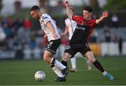 13 May 2022; Robbie Benson of Dundalk in action against Ali Coote of Bohemians during the SSE Airtricity League Premier Division match between Dundalk and Bohemians at Oriel Park in Dundalk, Louth. Photo by Ramsey Cardy/Sportsfile