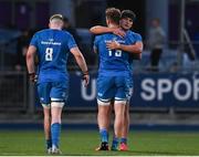 13 May 2022; Brian Deeny and Cormac Daly of Leinster embrace after their side's victory in the Development Match between Leinster Rugby A and Irish Universities XV at Energia Park in Dublin. Photo by Harry Murphy/Sportsfile