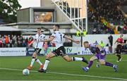 13 May 2022; Robbie Benson of Dundalk scores his side's second goal during the SSE Airtricity League Premier Division match between Dundalk and Bohemians at Oriel Park in Dundalk, Louth. Photo by Ramsey Cardy/Sportsfile
