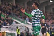13 May 2022; Danny Mandroiu of Shamrock Rovers celebrates after scoring his side's first goal during the SSE Airtricity League Premier Division match between Shamrock Rovers and Derry City at Tallaght Stadium in Dublin. Photo by Seb Daly/Sportsfile