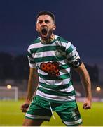 13 May 2022; Roberto Lopes of Shamrock Rovers celebrates after his side's victory in the SSE Airtricity League Premier Division match between Shamrock Rovers and Derry City at Tallaght Stadium in Dublin. Photo by Seb Daly/Sportsfile