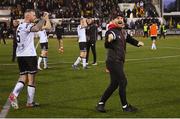 13 May 2022; Dundalk head coach Stephen O'Donnell celebrates after his side's victory in the SSE Airtricity League Premier Division match between Dundalk and Bohemians at Oriel Park in Dundalk, Louth. Photo by Ramsey Cardy/Sportsfile