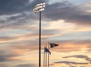 13 May 2022; A general view of the flood lights and flags during the SSE Airtricity League First Division match between Wexford and Galway United at Ferrycarrig Park in Wexford. Photo by Michael P Ryan/Sportsfile