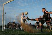 13 May 2022; Aidan Friel of Wexford clears the ball of the line during the SSE Airtricity League First Division match between Wexford and Galway United at Ferrycarrig Park in Wexford. Photo by Michael P Ryan/Sportsfile