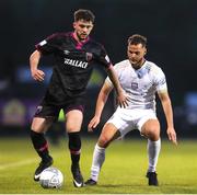 13 May 2022; Jordan Tallon of Wexford in action against Max Hemmings of Galway United during the SSE Airtricity League First Division match between Wexford and Galway United at Ferrycarrig Park in Wexford. Photo by Michael P Ryan/Sportsfile