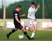 13 May 2022; Alex Murphy of Galway United in action against Aidan Friel of Wexford during the SSE Airtricity League First Division match between Wexford and Galway United at Ferrycarrig Park in Wexford. Photo by Michael P Ryan/Sportsfile