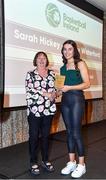 14 May 2022; Sarah Hickey of Mercy Waterford is presented with the Female U19 Schools Player of the Year award by Chair of the Post Primary Schools Committee, Marie O’Toole, during the 2021/22 Basketball Ireland Annual Awards and Hall of Fame ceremony in Dublin on Saturday at Royal Marine Hotel in Dun Laoghaire, Dublin. Photo by Sam Barnes/Sportsfile