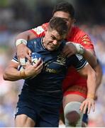 14 May 2022; Garry Ringrose of Leinster is tackled by Dorian Aldegheri of Toulouse during the Heineken Champions Cup Semi-Final match between Leinster and Toulouse at Aviva Stadium in Dublin. Photo by Ramsey Cardy/Sportsfile