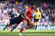 14 May 2022; Pierre Fouyssac of Toulouse is tackled by Jamison Gibson-Park of Leinster during the Heineken Champions Cup Semi-Final match between Leinster and Toulouse at Aviva Stadium in Dublin. Photo by Brendan Moran/Sportsfile