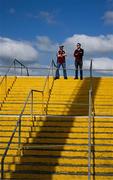14 May 2022; Galway supporters await the start of the Leinster GAA Hurling Senior Championship Round 4 match between Laois and Galway at MW Hire O’Moore Park in Portlaoise, Laois. Photo by Ray McManus/Sportsfile