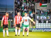 13 May 2022; The flag of Palestine in the South Stand during the SSE Airtricity League Premier Division match between Shamrock Rovers and Derry City at Tallaght Stadium in Dublin.  Photo by Stephen McCarthy/Sportsfile