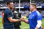14 May 2022; Jack Conan and Tadhg Furlong of Leinster after their side's victory in the Heineken Champions Cup Semi-Final match between Leinster and Toulouse at the Aviva Stadium in Dublin. Photo by Harry Murphy/Sportsfile