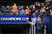 14 May 2022; Leinster captain Jonathan Sexton takes a selfie with supporters after his side's victory in the Heineken Champions Cup Semi-Final match between Leinster and Toulouse at the Aviva Stadium in Dublin. Photo by Harry Murphy/Sportsfile