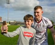 14 May 2022; Galway goalkeeper Éanna Murphy posses for a selfie with twelve year old Luca Finn, from Ballycoolin after the Leinster GAA Hurling Senior Championship Round 4 match between Laois and Galway at MW Hire O’Moore Park in Portlaoise, Laois. Photo by Ray McManus/Sportsfile