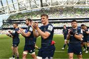 14 May 2022; Josh van der Flier of Leinster and teammates after their side's victory in the Heineken Champions Cup Semi-Final match between Leinster and Toulouse at the Aviva Stadium in Dublin. Photo by Harry Murphy/Sportsfile