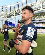 14 May 2022; Hugo Keenan of Leinster after his side's victory in the Heineken Champions Cup Semi-Final match between Leinster and Toulouse at the Aviva Stadium in Dublin. Photo by Harry Murphy/Sportsfile
