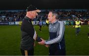 14 May 2022; Kilkenny manager Brian Cody and Dublin manager Mattie Kenny after the Leinster GAA Hurling Senior Championship Round 4 match between Dublin and Kilkenny at Parnell Park in Dublin. Photo by Stephen McCarthy/Sportsfile