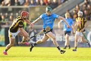 14 May 2022; James Madden of Dublin has his hurl pulled by Adrian Mullen of Kilkenny during the Leinster GAA Hurling Senior Championship Round 4 match between Dublin and Kilkenny at Parnell Park in Dublin. Photo by Stephen McCarthy/Sportsfile