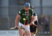 14 May 2022; Tommy Doyle of Westmeath in action against Oisín Pepper of Wexford during the Leinster GAA Hurling Senior Championship Round 4 match between Westmeath and Wexford at TEG Cusack Park in Mullingar, Westmeath. Photo by Daire Brennan/Sportsfile