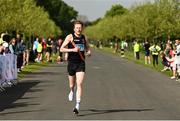 15 May 2022; Seán O'Leary of Clonliffe Harriers AC, Dublin, on his way to finishing 3rd in the AAI National 5k Road Championships at Phoenix Park in Dublin. Photo by Harry Murphy/Sportsfile