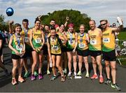 15 May 2022; Runners from Brother Pearse AC, Dublin, after the Irish Runner 5k sponsored by Sports Travel International incorporating the AAI National 5k Road Championships at Phoenix Park in Dublin. Photo by Harry Murphy/Sportsfile