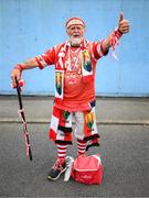 15 May 2022; Cork supporter Joe Cole, from Charleville, arrives for the Munster GAA Hurling Senior Championship Round 4 match between Waterford and Cork at Walsh Park in Waterford. Photo by Stephen McCarthy/Sportsfile