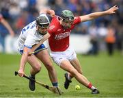 15 May 2022; Patrick Curran of Waterford in action against Mark Coleman of Cork during the Munster GAA Hurling Senior Championship Round 4 match between Waterford and Cork at Walsh Park in Waterford. Photo by Stephen McCarthy/Sportsfile