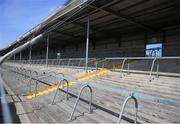 15 May 2022; A view of the empty terraces before the Munster GAA Hurling Senior Championship Round 4 match between Clare and Limerick at Cusack Park in Ennis, Clare. Photo by John Sheridan/Sportsfile