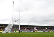 15 May 2022; Michael Kiely of Waterford scores his side's first goal past Cork goalkeeper Patrick Collins during the Munster GAA Hurling Senior Championship Round 4 match between Waterford and Cork at Walsh Park in Waterford. Photo by Stephen McCarthy/Sportsfile