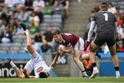 15 May 2022; Ger Egan of Westmeath in action against Mick O’Grady of Kildare during the Leinster GAA Football Senior Championship Semi-Final match between Kildare and Westmeath at Croke Park in Dublin. Photo by Piaras Ó Mídheach/Sportsfile