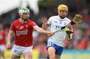 15 May 2022; Jack Prendergast of Waterford in action against Shane Kingston of Cork during the Munster GAA Hurling Senior Championship Round 4 match between Waterford and Cork at Walsh Park in Waterford. Photo by Stephen McCarthy/Sportsfile