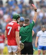 15 May 2022; Austin Gleeson of Waterford is shown a red card by referee James Owens during the Munster GAA Hurling Senior Championship Round 4 match between Waterford and Cork at Walsh Park in Waterford. Photo by Stephen McCarthy/Sportsfile