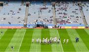 15 May 2022; The Kildare team break away after the squad photograph before the Leinster GAA Football Senior Championship Semi-Final match between Kildare and Westmeath at Croke Park in Dublin. Photo by Piaras Ó Mídheach/Sportsfile