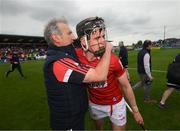 15 May 2022; Cork manager Kieran Kingston celebrates with Darragh Fitzgibbon after the Munster GAA Hurling Senior Championship Round 4 match between Waterford and Cork at Walsh Park in Waterford. Photo by Stephen McCarthy/Sportsfile