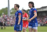 15 May 2022; Monaghan players Jack McCarron, left, and Gary Mohan during the pre-match parade before the Ulster GAA Football Senior Championship Semi-Final match between Derry and Monaghan at Athletic Grounds in Armagh. Photo by Ramsey Cardy/Sportsfile